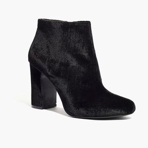 MADEWELL THE NEALY VELVET HEELED ANKLE BOOT